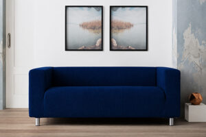 Bankhoes Milan hoge arm blauw - geschikt voor zitbank IKEA Klippan