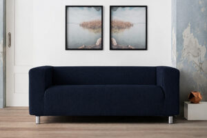 Bankhoes Milan hoge arm marineblauw - geschikt voor zitbank IKEA Klippan