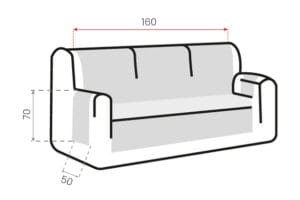 Afmetingen Bankbeschermer Aqua 160 cm