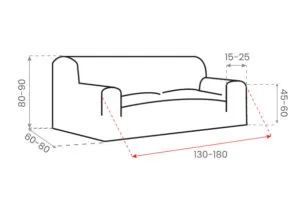 Bankhoes Teide afmetingen 130-180cm