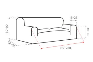 Bankhoes Teide afmetingen 180-220cm