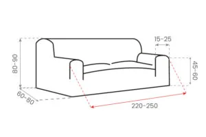 Bankhoes Teide afmetingen 220-250cm