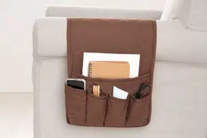 Premium bank zakken organizer, bank armleuning afstandsbediening houder, antislip arm Caddy voor fauteuils, dikke fauteuil Caddy Organizer, Machine wasbaar, 490 cm, donkerbruin