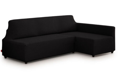 Bankhoes Bali chaise longue zonder armleuning rechts zwart