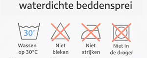 Wasinstructies waterdichte beddensprei
