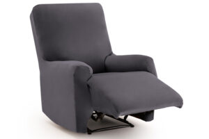 Relaxfauteuilhoes met beweegbare voetensteun Bellagio Velvet grijs