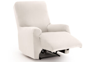 Relaxfauteuilhoes met beweegbare voetensteun Bellagio Velvet ivoor