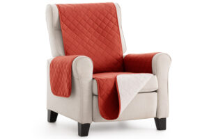 Fauteuilbeschermer Duo Terracota/Ivoor – omkeerbaar en comfortabel